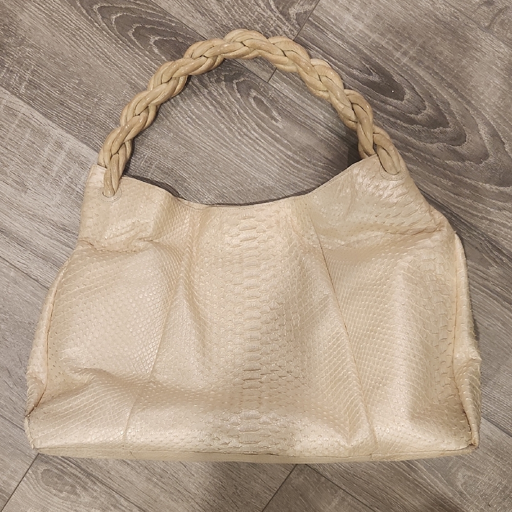 Nancy Gonzalez Pearl White Crocodile Hobo Bag